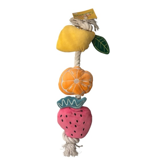 Fruit Rope Dog Toy - Yellow, Orange, Pink🐾 - Picture 4 of 6